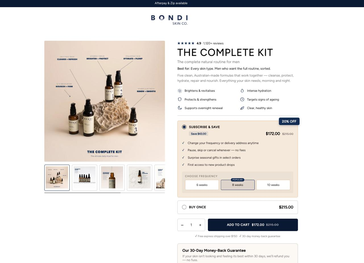 Bondi Skin Co website